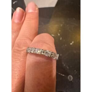 New CTR Infinity Stainless Steel Eternity Band Ring CZ Wedding Stackable Size 10